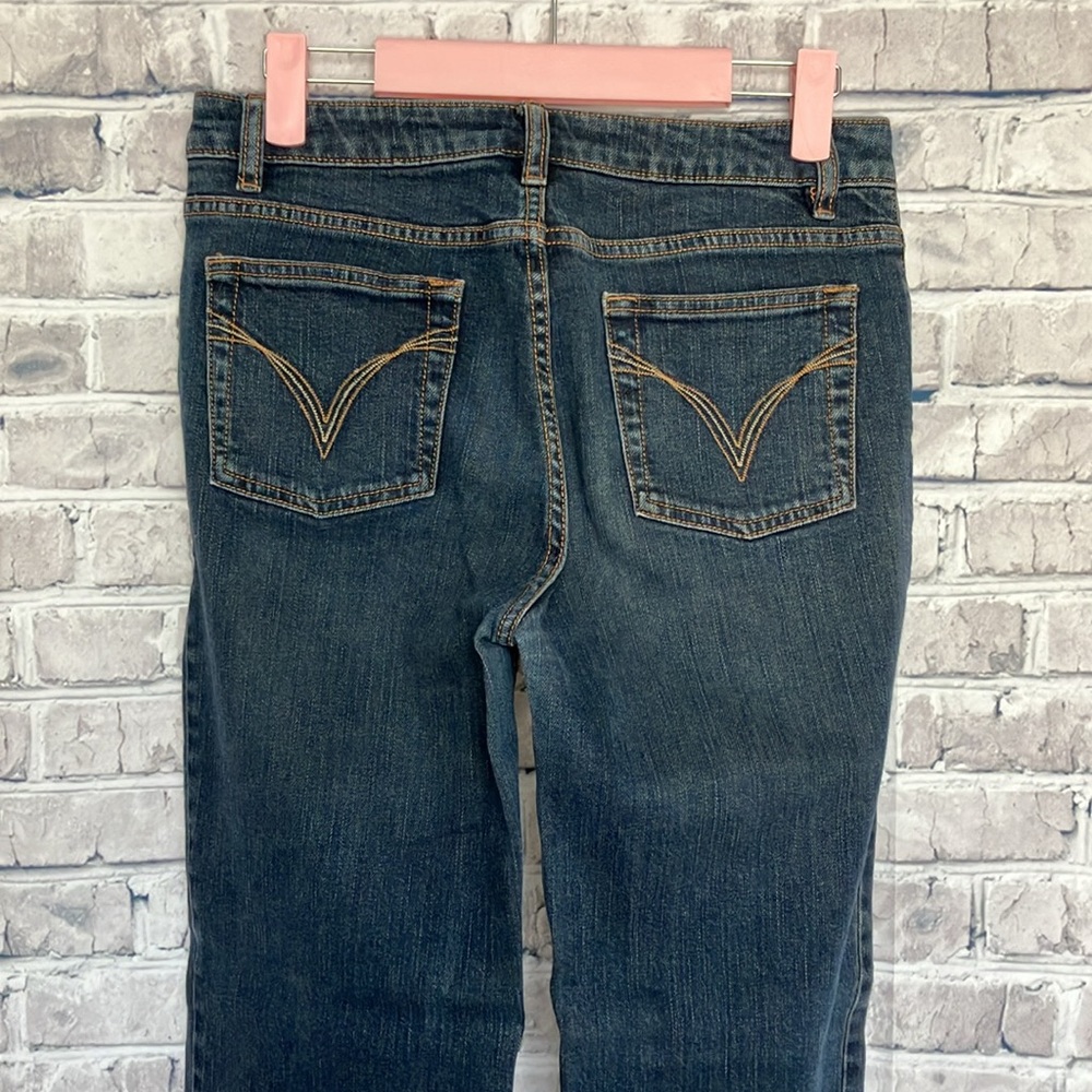 Petite Sophisticate Dark Blue Straight Leg Jeans, 4P Short - Picture 9 of 11